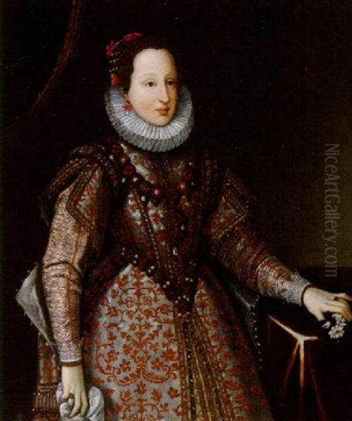 Bildnis Der Anna Von Ungarn, Der Schwester Karls V. Oil Painting by Martin (Martino) Rota