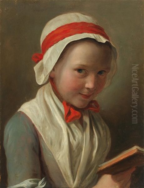 Portrait Of A Young Woman With A Book Oil Painting by Pietro Antonio Rotari