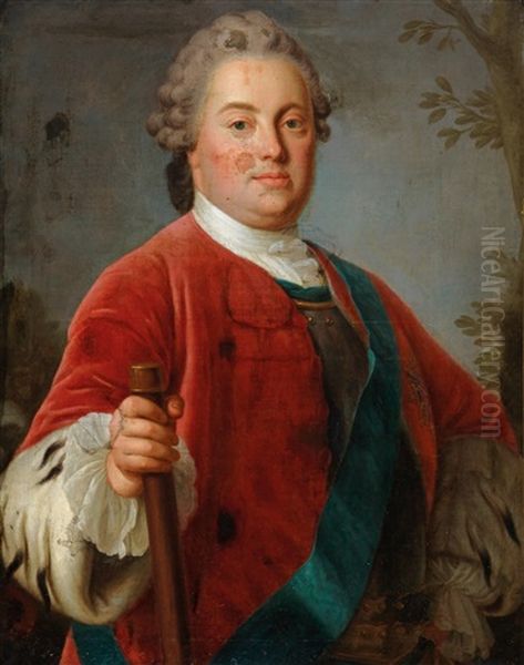 Portrait Of Prince Frederick Christian Of Saxony Oil Painting by Pietro Antonio Rotari