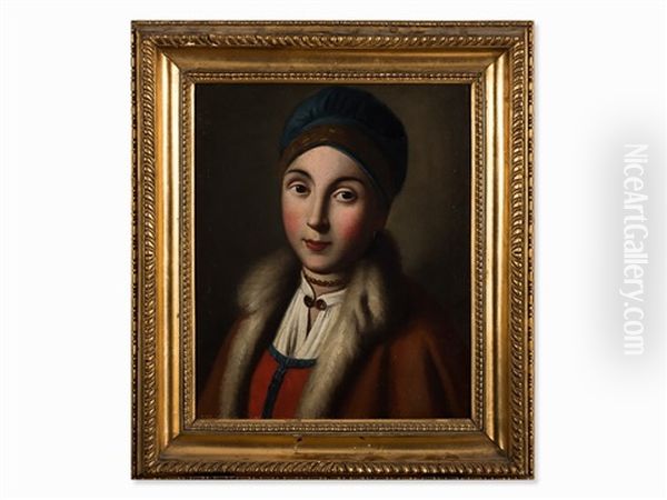 Portrait Of A Russian Girl Oil Painting by Pietro Antonio Rotari