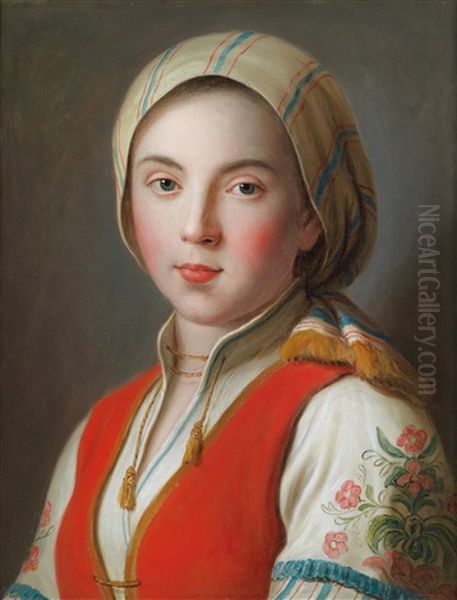 Bildnis Einer Junger Frau In Bauerlicher Tracht Oil Painting by Pietro Antonio Rotari