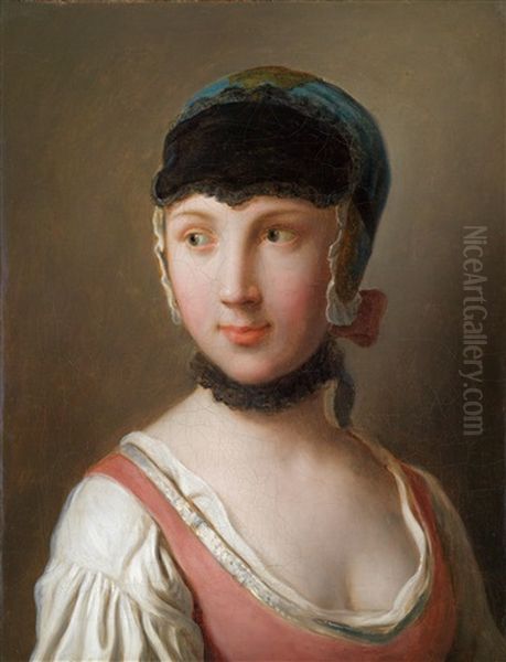 Idealisiertes Bildnis Einer Jungen Frau Mit Haube Oil Painting by Pietro Antonio Rotari