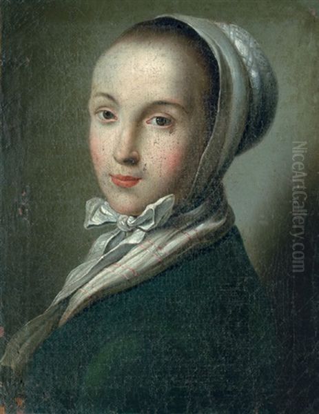 Bildnis Einer Jungen Frau Mit Haube Oil Painting by Pietro Antonio Rotari