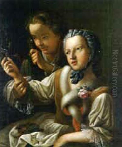 Le Touche (+ La Vue; 2 Works) Oil Painting by Pietro Antonio Rotari