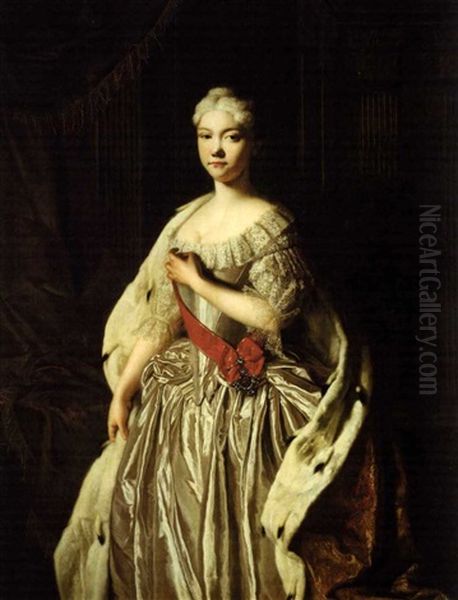 Portrait Of A Princess (grand Duchess Natalie Of Russia?) Oil Painting by Pietro Antonio Rotari