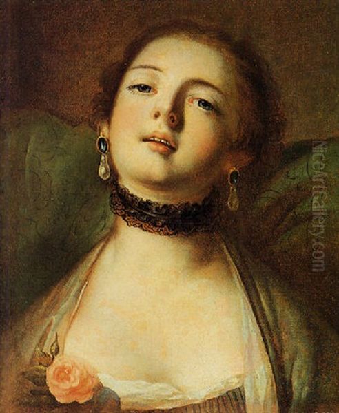 Fanciulla Con Collarino E Orecchini Oil Painting by Pietro Antonio Rotari