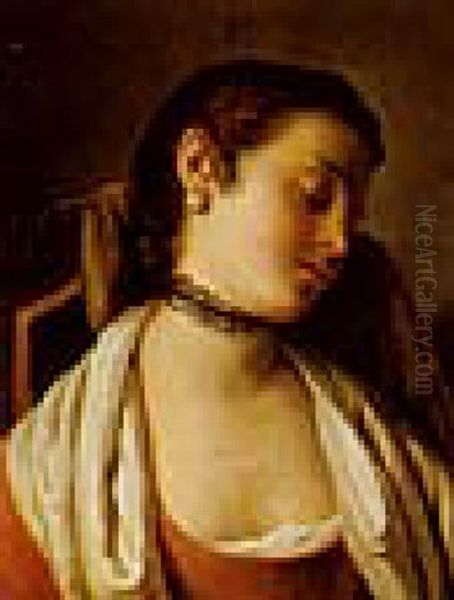 Giovane Donna Che Dorme Oil Painting by Pietro Antonio Rotari