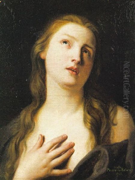 Ritratto Di Donna Come Maddalena Penitente Oil Painting by Pietro Antonio Rotari