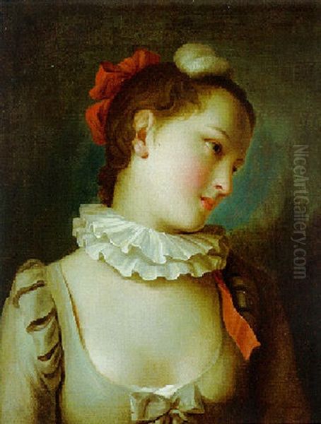 Madchen Mit Seidenkragen Oil Painting by Pietro Antonio Rotari