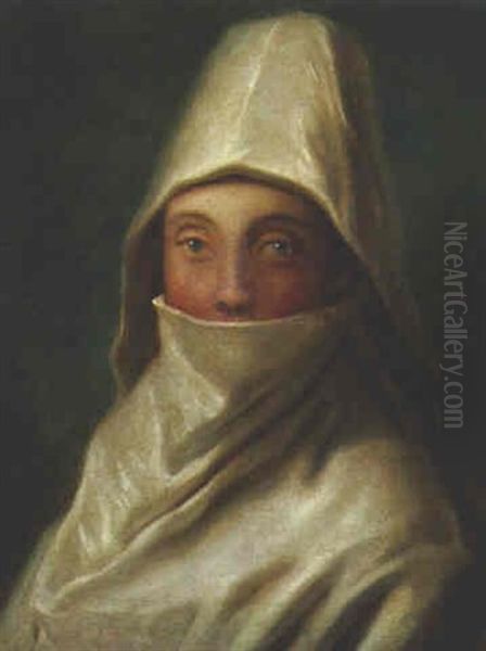 A Woman, Bust-length, In Islamic Dress Oil Painting by Pietro Antonio Rotari