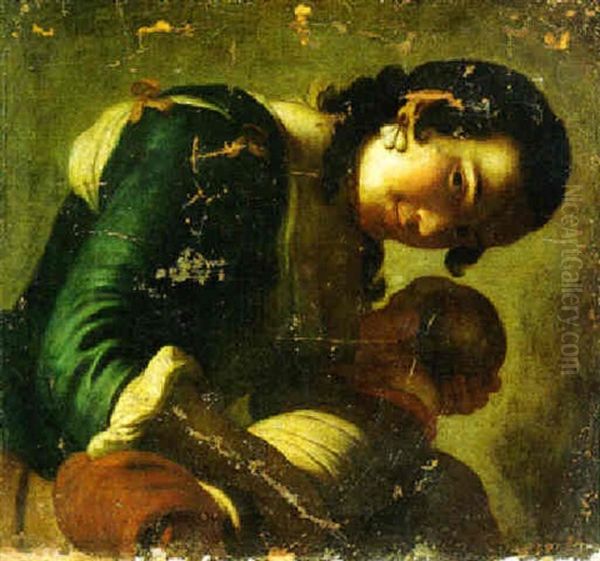 Mother And Child Oil Painting by Pietro Antonio Rotari