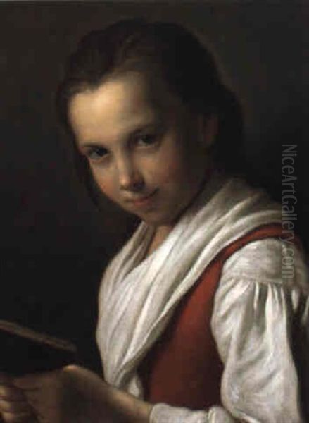 Portraits Of A Boy And Girl Oil Painting by Pietro Antonio Rotari