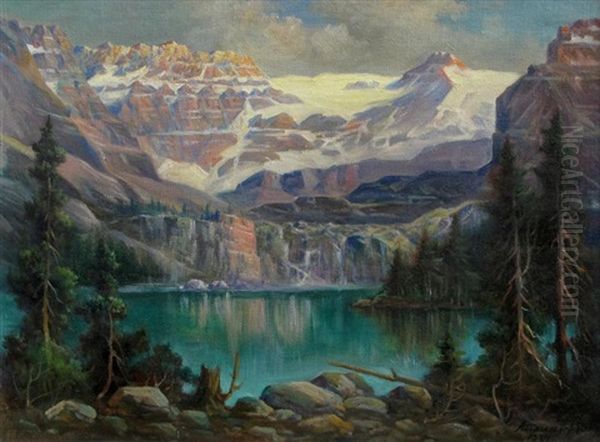 Valley Of The Ten Peaks Oil Painting by Andreas Roth