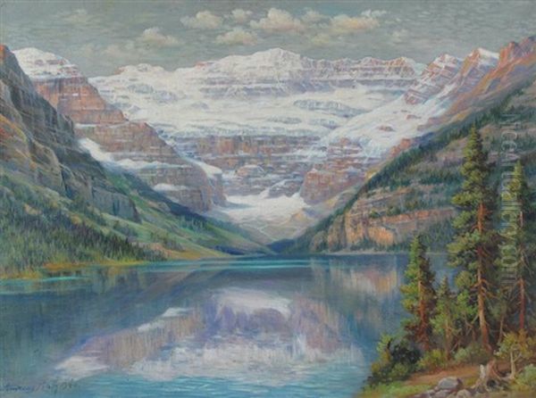 Lake Louise Oil Painting by Andreas Roth