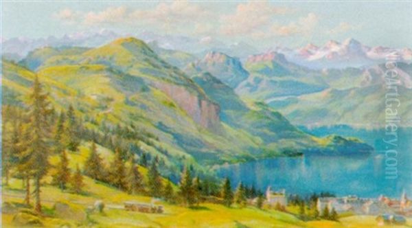 Rigi Oil Painting by Andreas Roth