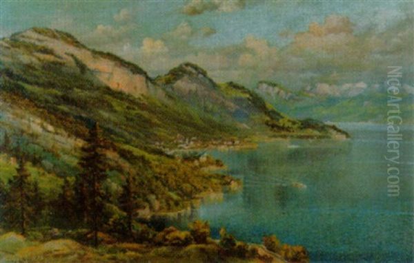 Vierwaldstattersee Mit Vitznau Oil Painting by Andreas Roth