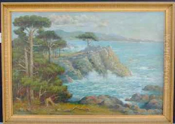 Monterey Coastal - Seventeen Mile Drive Oil Painting by Andreas Roth