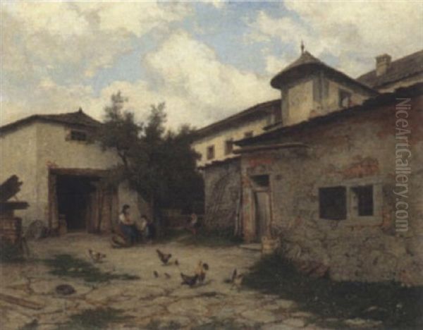 Im Bauernhof by August Roth