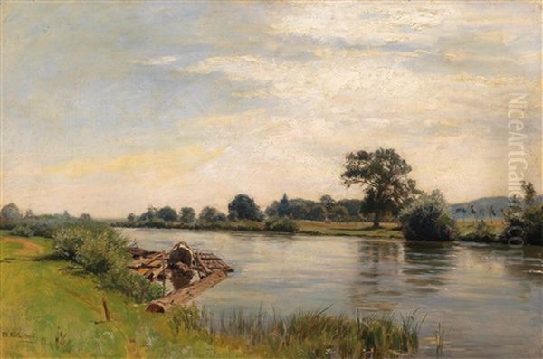 The Amper Near Bruck Oil Painting by Philipp Roeth