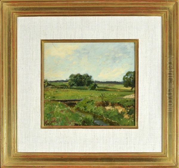 Wiesenlandschaft Mit Bachlauf Oil Painting by Philipp Roeth