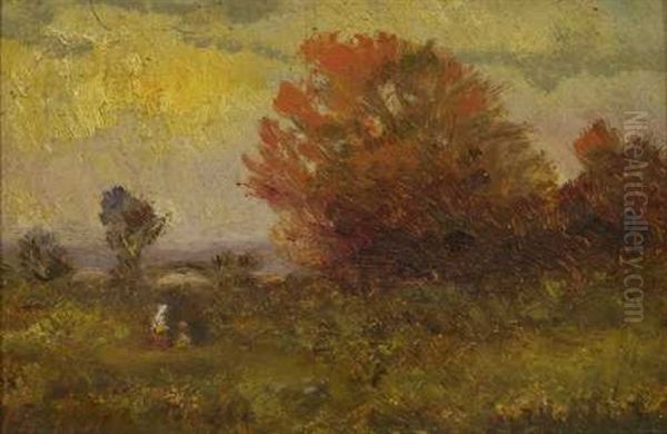 Herbstlandschaft Oil Painting by Philipp Roeth