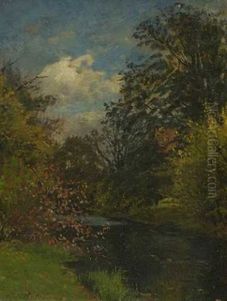 Herbstliche Bachlandschaft Oil Painting by Philipp Roeth