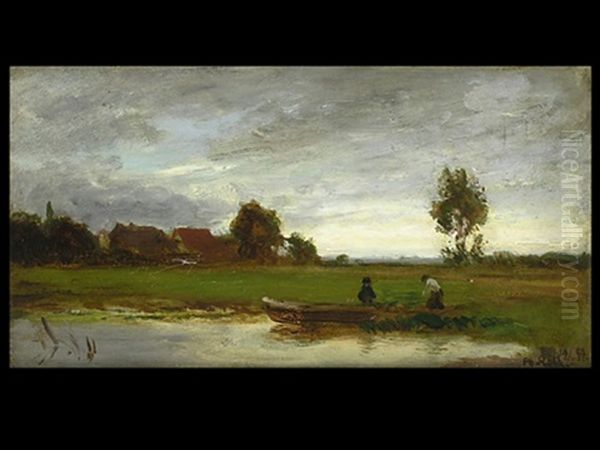 Abendstimmung Am Weiher Oil Painting by Philipp Roeth