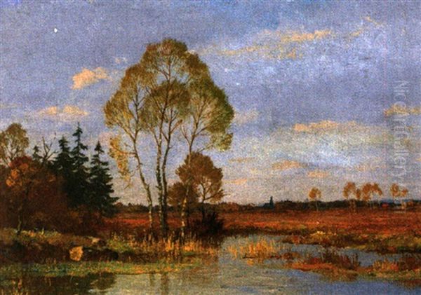 Herbstliche Moorlandschaft Oil Painting by Philipp Roeth