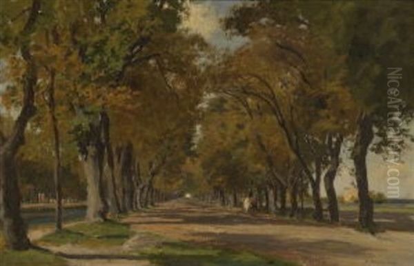 Herbstliche Allee Oil Painting by Philipp Roeth