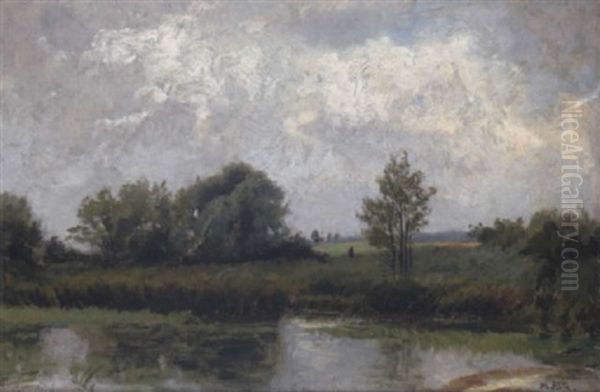 Fluslandschaft Oil Painting by Philipp Roeth