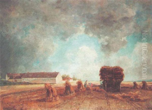 Harvesting Oil Painting by Philipp Roeth