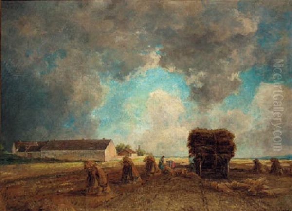 Gathering The Harvest Oil Painting by Philipp Roeth