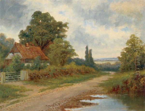 Idylle Am Dachauer Moos Oil Painting by Philipp Roeth