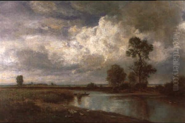 Fluslandschaft Oil Painting by Philipp Roeth