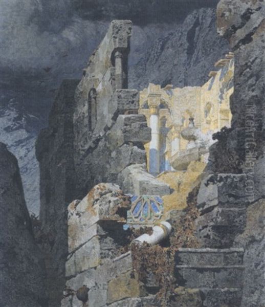 Ruine Aus Der Maurenzeit Oil Painting by Alexander Rothaug