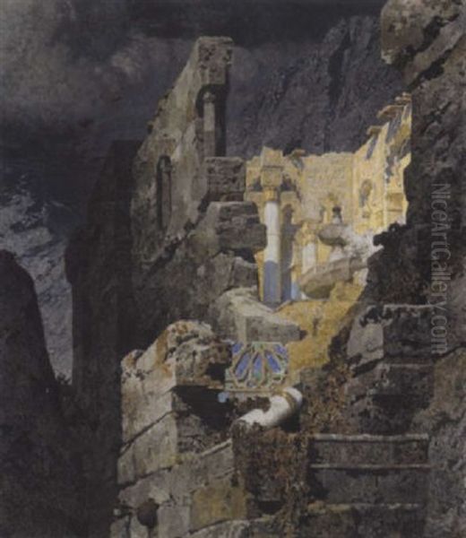 Ruine Aus Der Maurenzeit Oil Painting by Alexander Rothaug