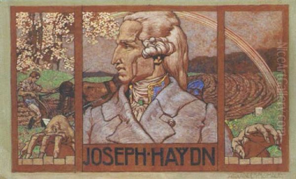 Joseph Haydn Oil Painting by Alexander Rothaug