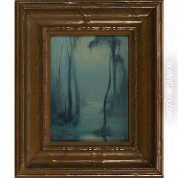 Moonlite Plaque Oil Painting by Frederick Rothenbusch