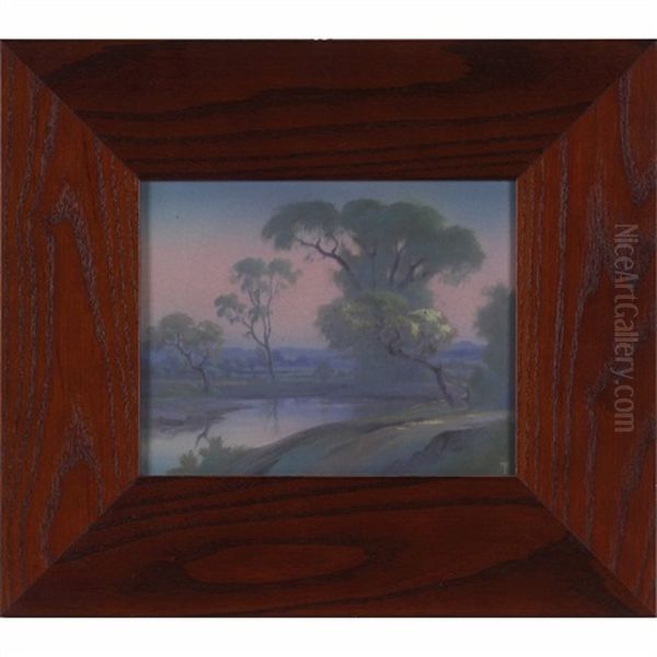 Landscape Plaque Oil Painting by Frederick Rothenbusch