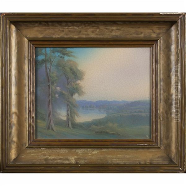 Along The River Plaque Oil Painting by Frederick Rothenbusch