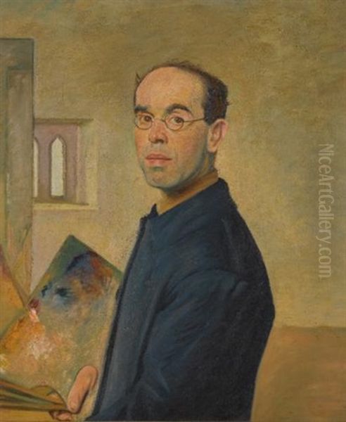 Self Portrait Oil Painting by William (Sir) Rothenstein