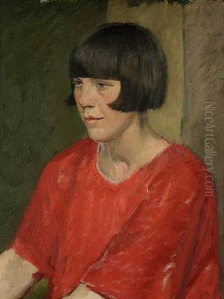 Portrait Of A Lady Oil Painting by William (Sir) Rothenstein