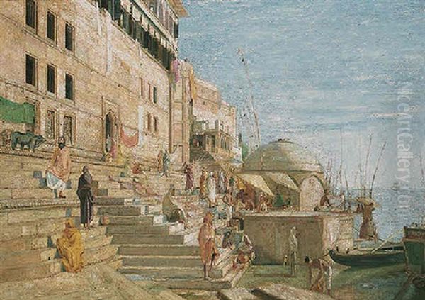 Morning At Benares Oil Painting by William (Sir) Rothenstein