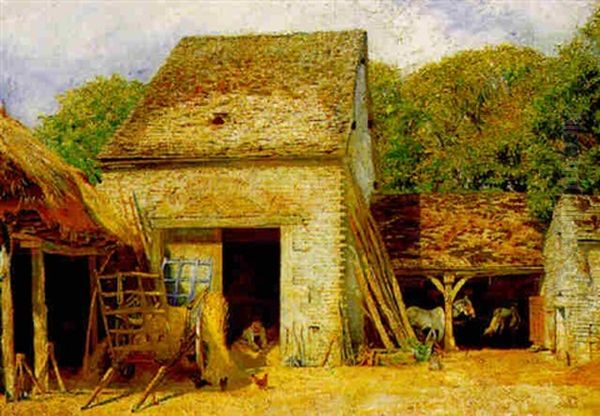 A Farm In Burgundy Oil Painting by William (Sir) Rothenstein