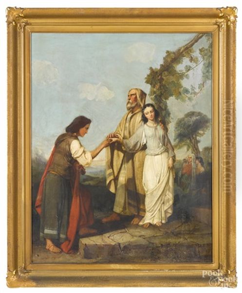 Ruth At The Well Oil Painting by Peter Frederick Rothermel