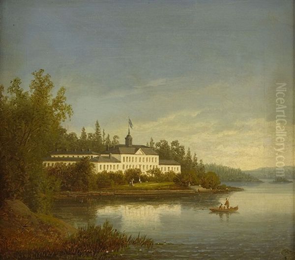 Ulriksdal Fran Stockholm Oil Painting by Carl Abraham Rothsten