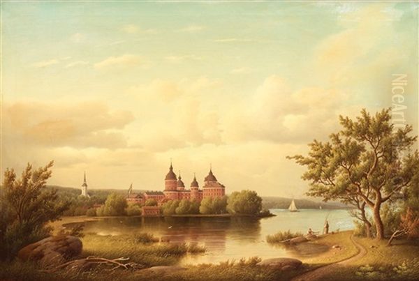 Vy Mot Gripsholms Slott Oil Painting by Carl Abraham Rothsten