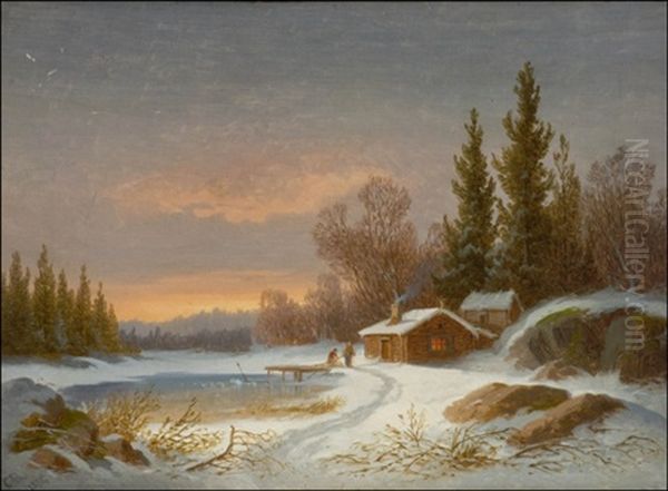 Talvimaisema Oil Painting by Carl Abraham Rothsten