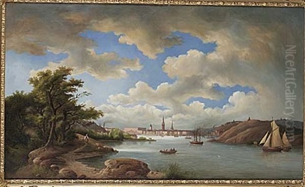 Stockholms Inlopp Oil Painting by Carl Abraham Rothsten