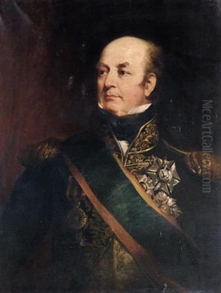 Portrait Of Field Marshal, Viscount Beresford Oil Painting by Richard Rothwell